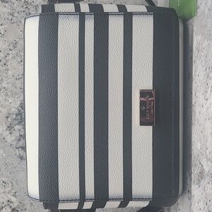 Kate Spade Black and White Striped Crossbody Bag